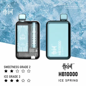 HEBAT一次性電子煙｜10000口｜5%尼古丁｜550mAh 可充電｜口味-冰泉