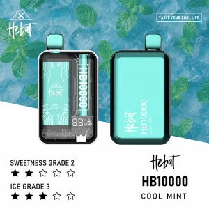 HEBAT一次性電子煙｜10000口｜5%尼古丁｜550mAh 可充電｜口味-薄荷冰