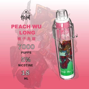 一次性電子煙 HEBAT BOOM｜7000口｜3.5%濃度｜650mAh 可充電｜口味-桃子烏龍